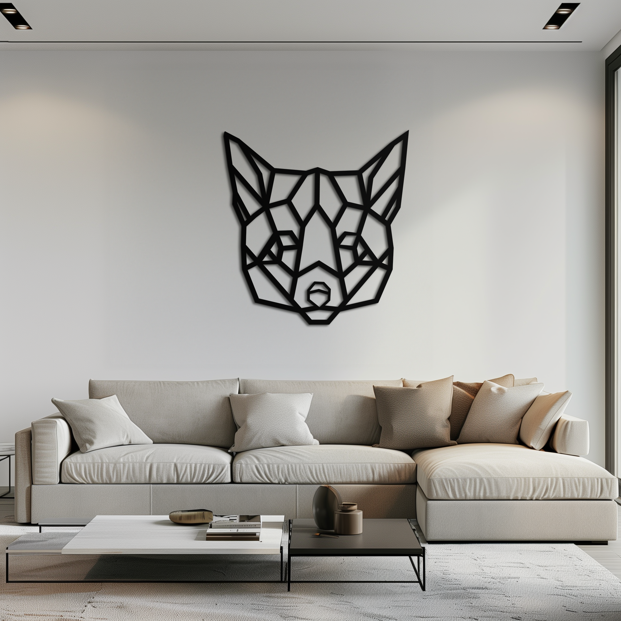 Geometric Fox Metal Wall Art - Modern Minimalist Decor- KAF182
