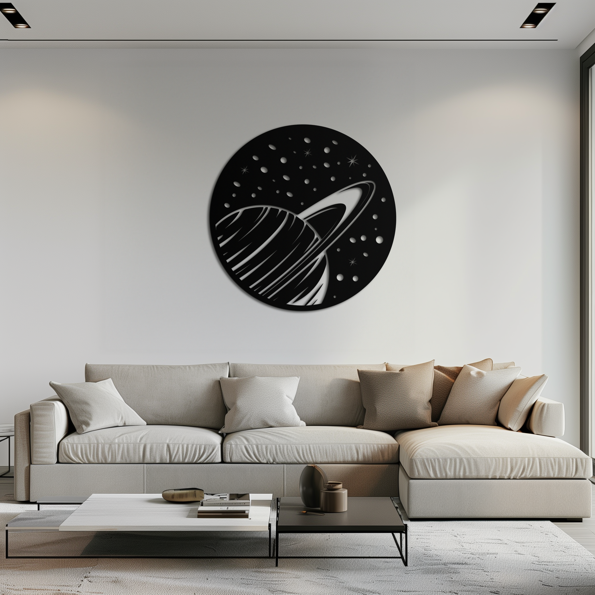 Saturn Planet Metal Wall Art - Cosmic Space Decor- KAF187