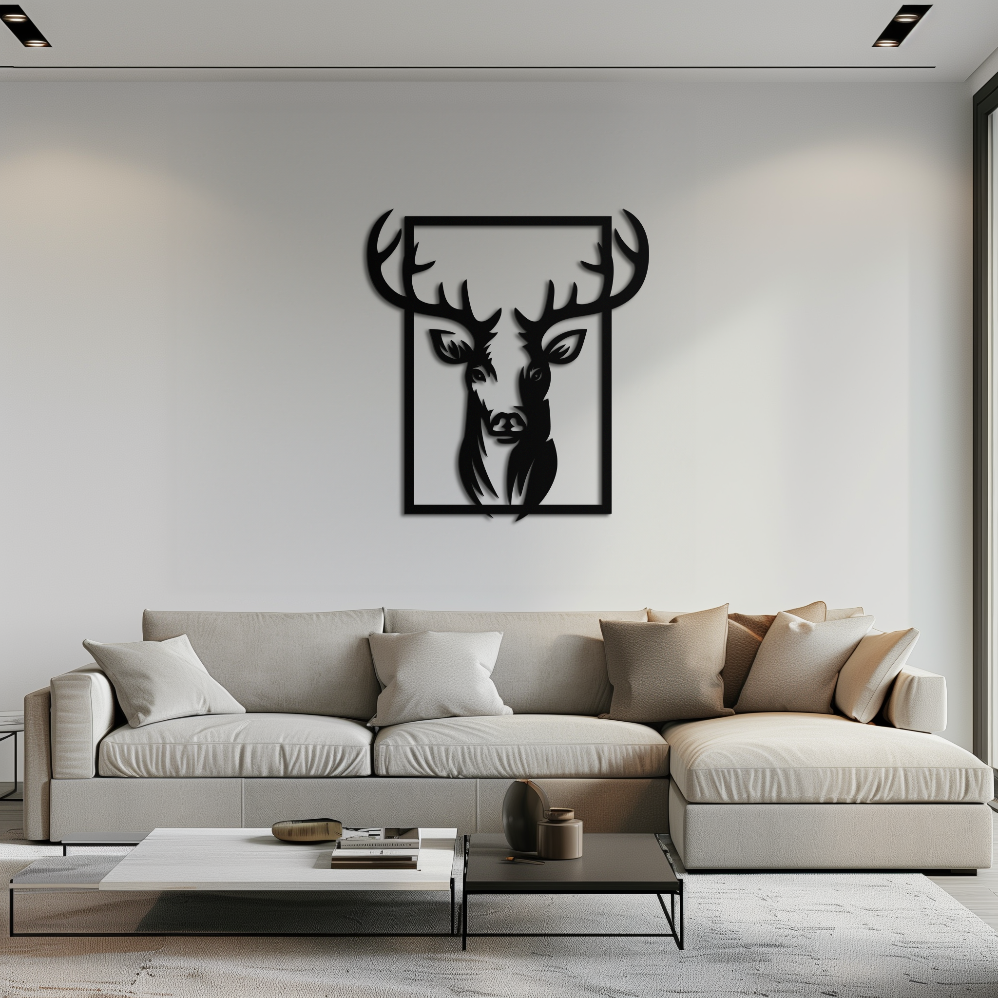 Majestic Deer Metal Wall Art - Nature-Inspired Minimalist Decor- KAF190