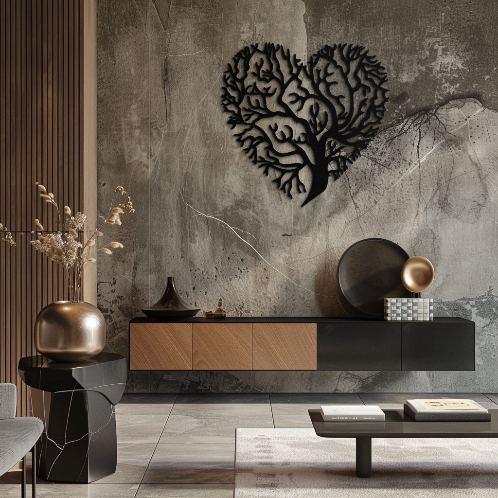 Heart Tree Metal Wall Art – Nature & Love-Inspired Decor - KAF211