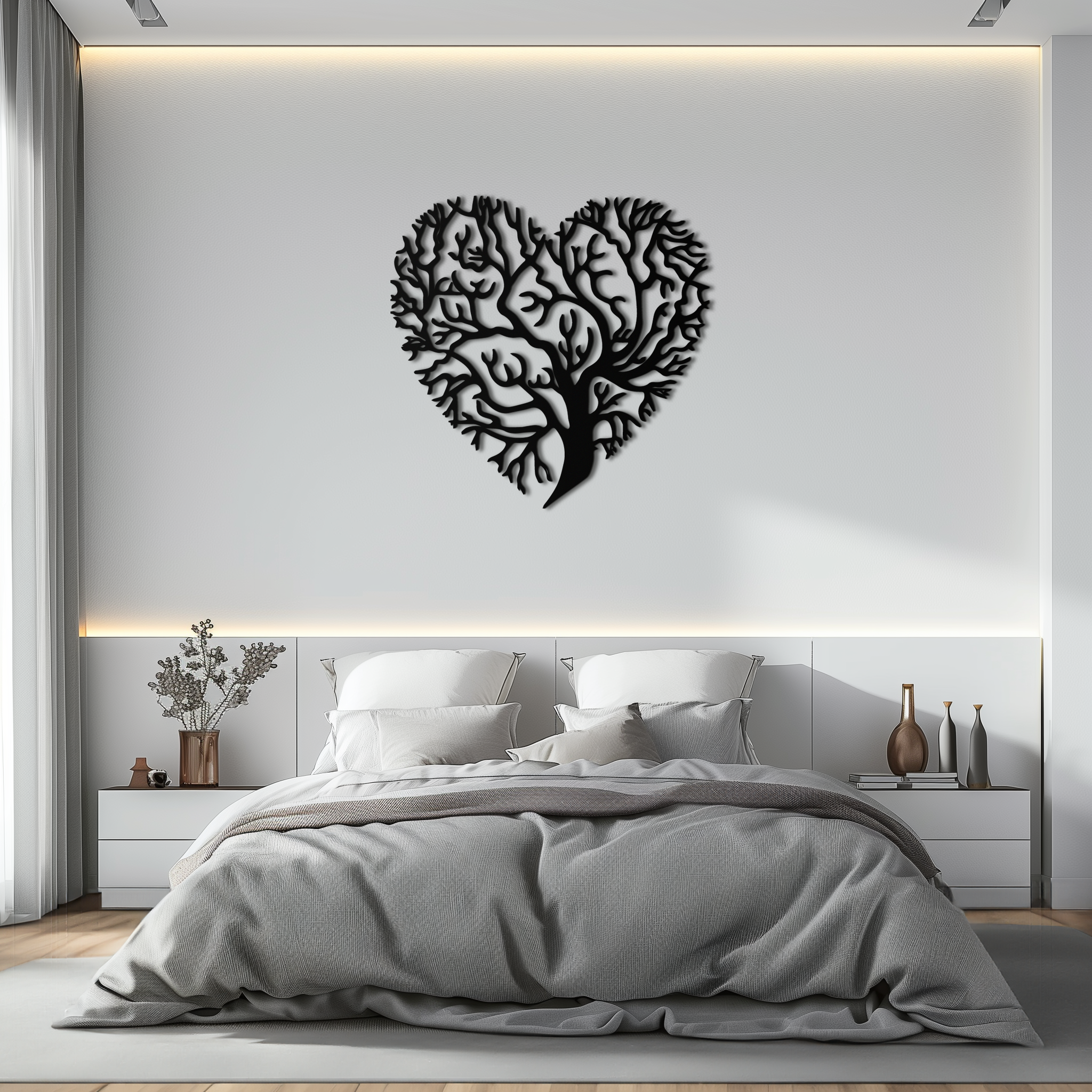 Heart Tree Metal Wall Art – Nature & Love-Inspired Decor - KAF211