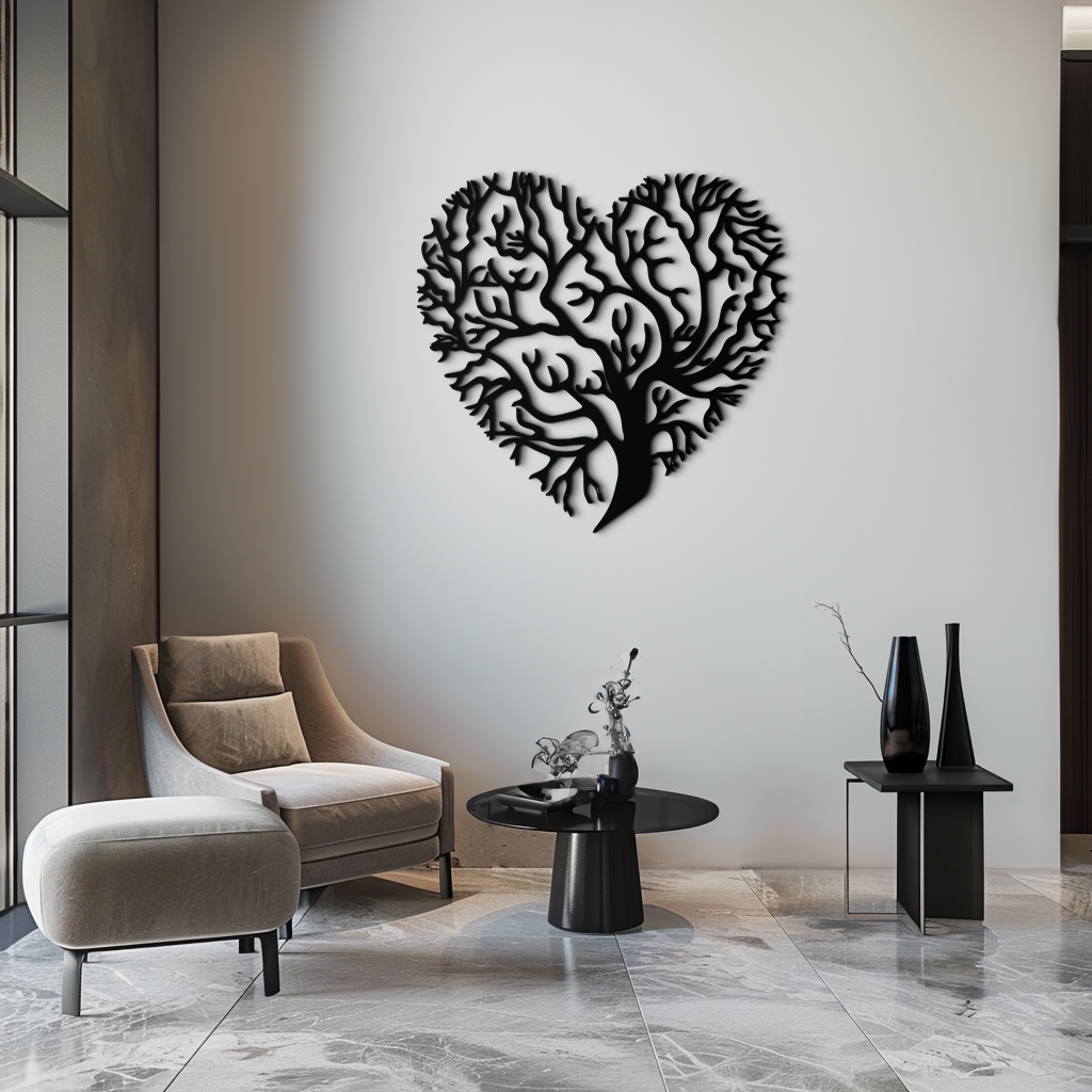 Heart Tree Metal Wall Art – Nature & Love-Inspired Decor - KAF211