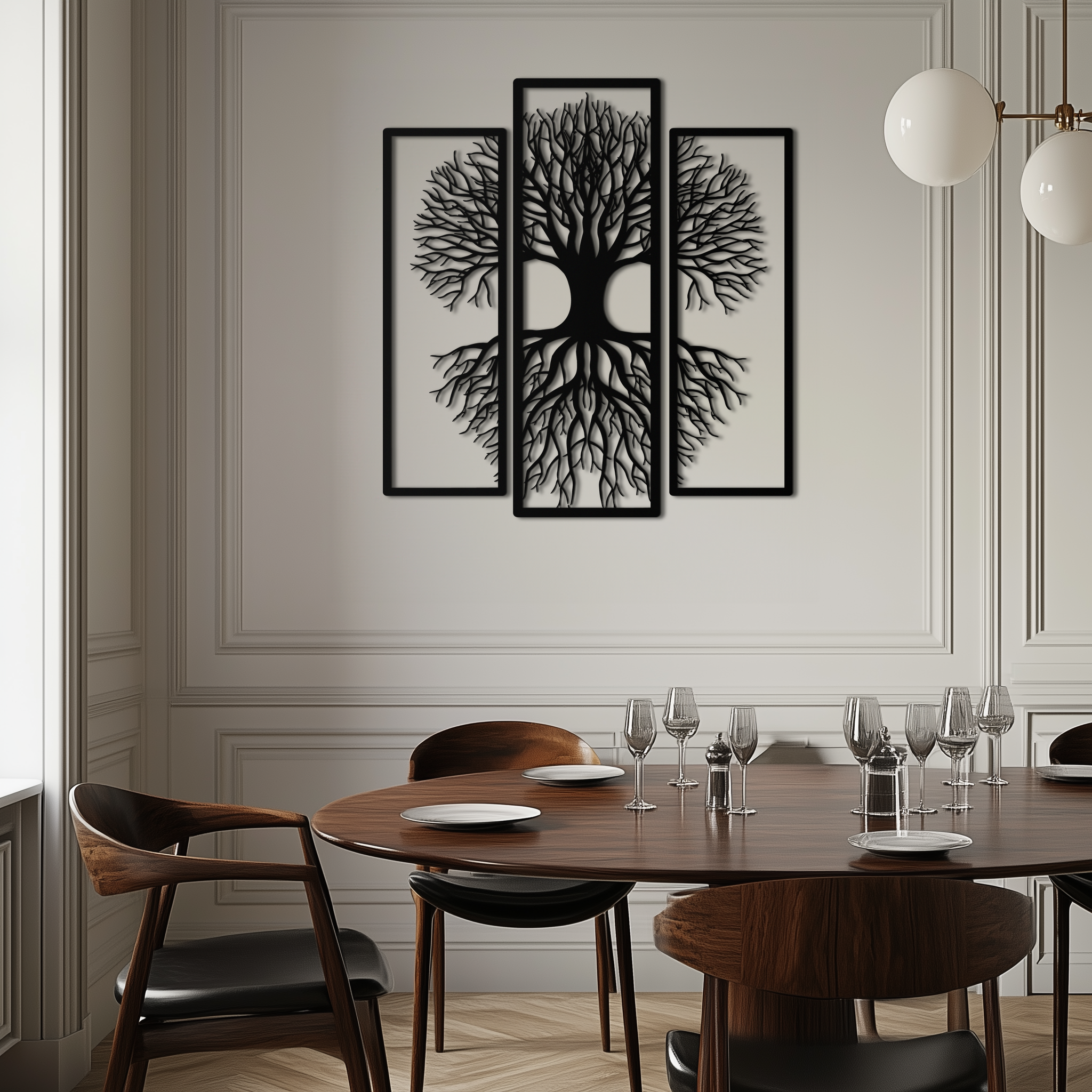 Tree of Life Metal Wall Art – 3-Panel Nature Decor - KAF214