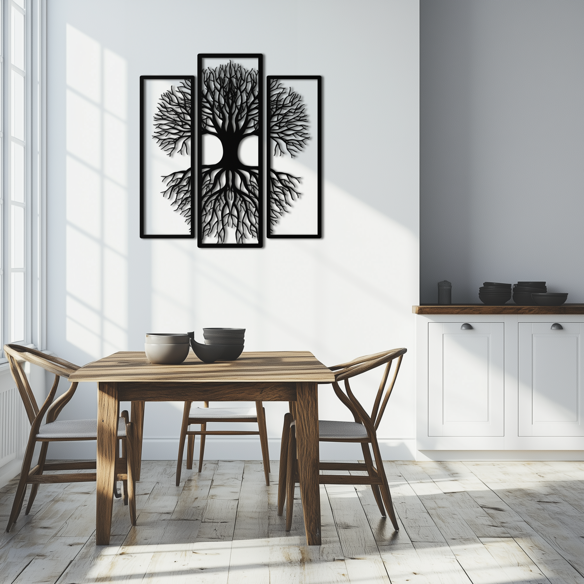 Tree of Life Metal Wall Art – 3-Panel Nature Decor - KAF214