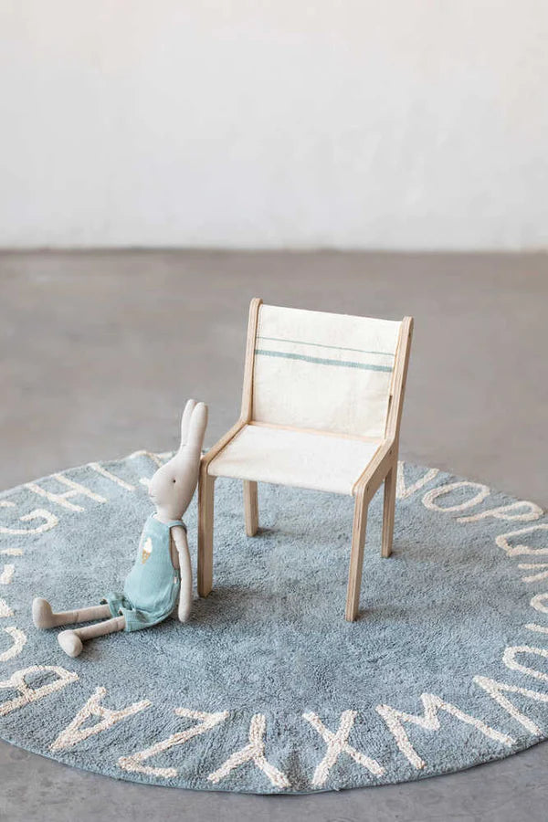 KID'S CHAIR VINTAGE BLUE CANVAS  Little Wonder & Co   