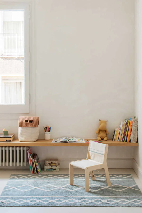 KID'S CHAIR VINTAGE BLUE CANVAS  Little Wonder & Co   