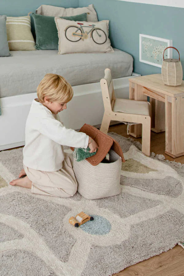 KID'S CHAIR VINTAGE BLUE CANVAS  Little Wonder & Co   