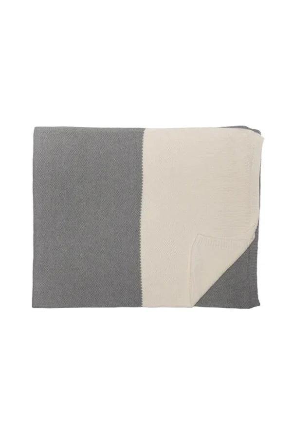 KNITTED BLANKET HONEYBEE NATURAL - GREY  Little Wonder & Co   