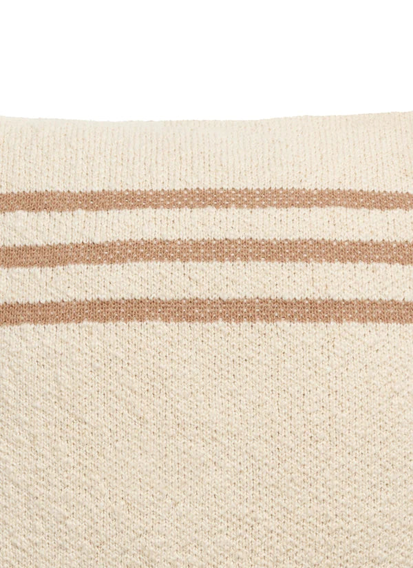 KNITTED CUSHION DUETTO POWDER - NATURAL  Little Wonder & Co   