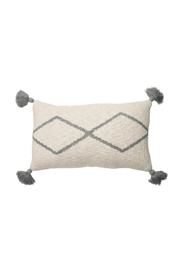 KNITTED CUSHION LITTLE OASIS NATURAL - GREY  Little Wonder & Co   