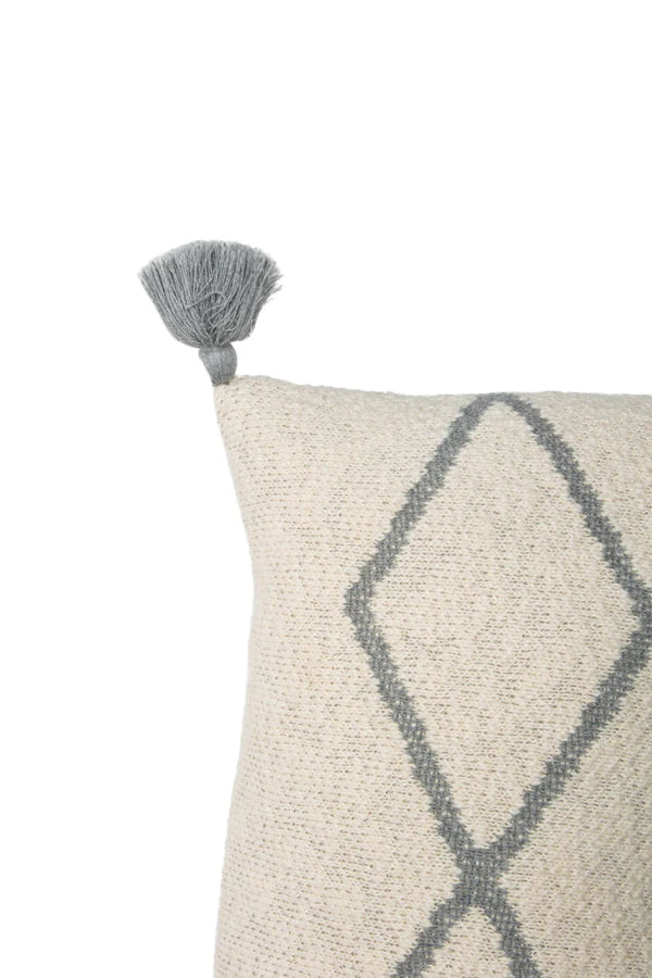 KNITTED CUSHION LITTLE OASIS NATURAL - GREY  Little Wonder & Co   