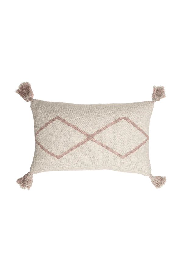 KNITTED CUSHION LITTLE OASIS NATURAL - PALE PINK  Little Wonder & Co   