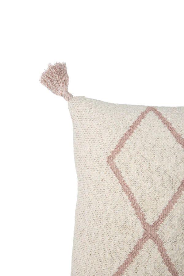 KNITTED CUSHION LITTLE OASIS NATURAL - PALE PINK  Little Wonder & Co   