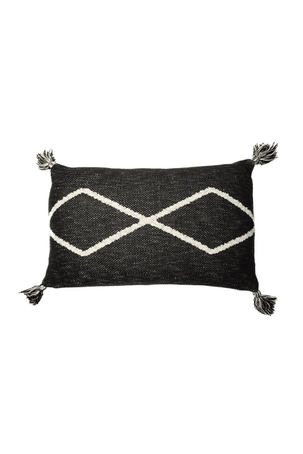 KNITTED CUSHION OASIS BLACK  Little Wonder & Co   