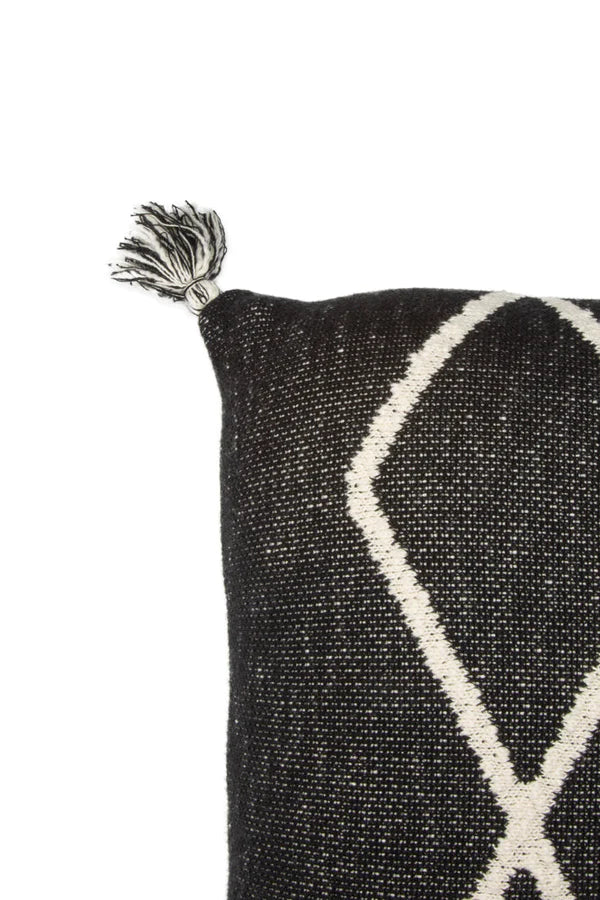 KNITTED CUSHION OASIS BLACK  Little Wonder & Co   