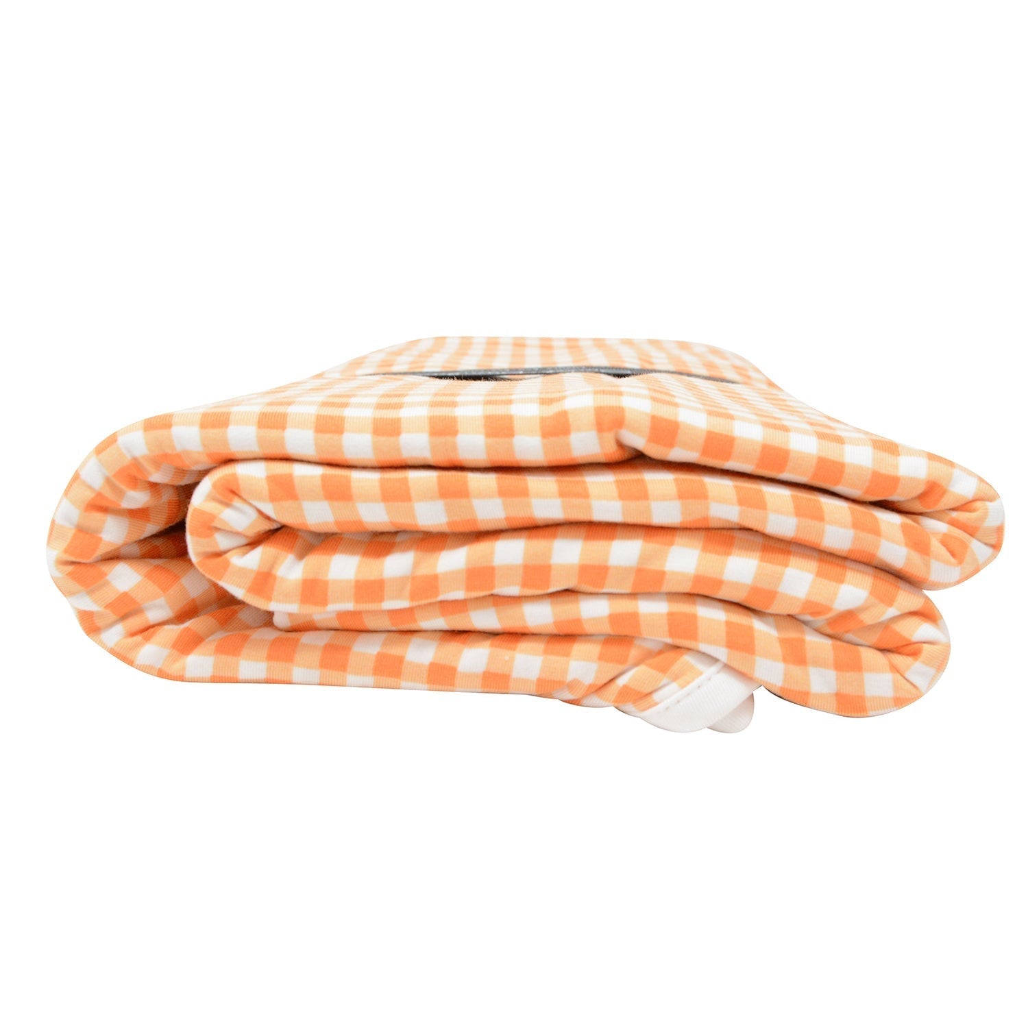 Big Kid Blanket - Geo Flower Peach/Gingham Orange