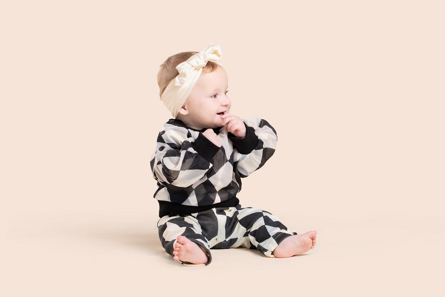 Baby Tulle & Terry Sweatshirt - Black