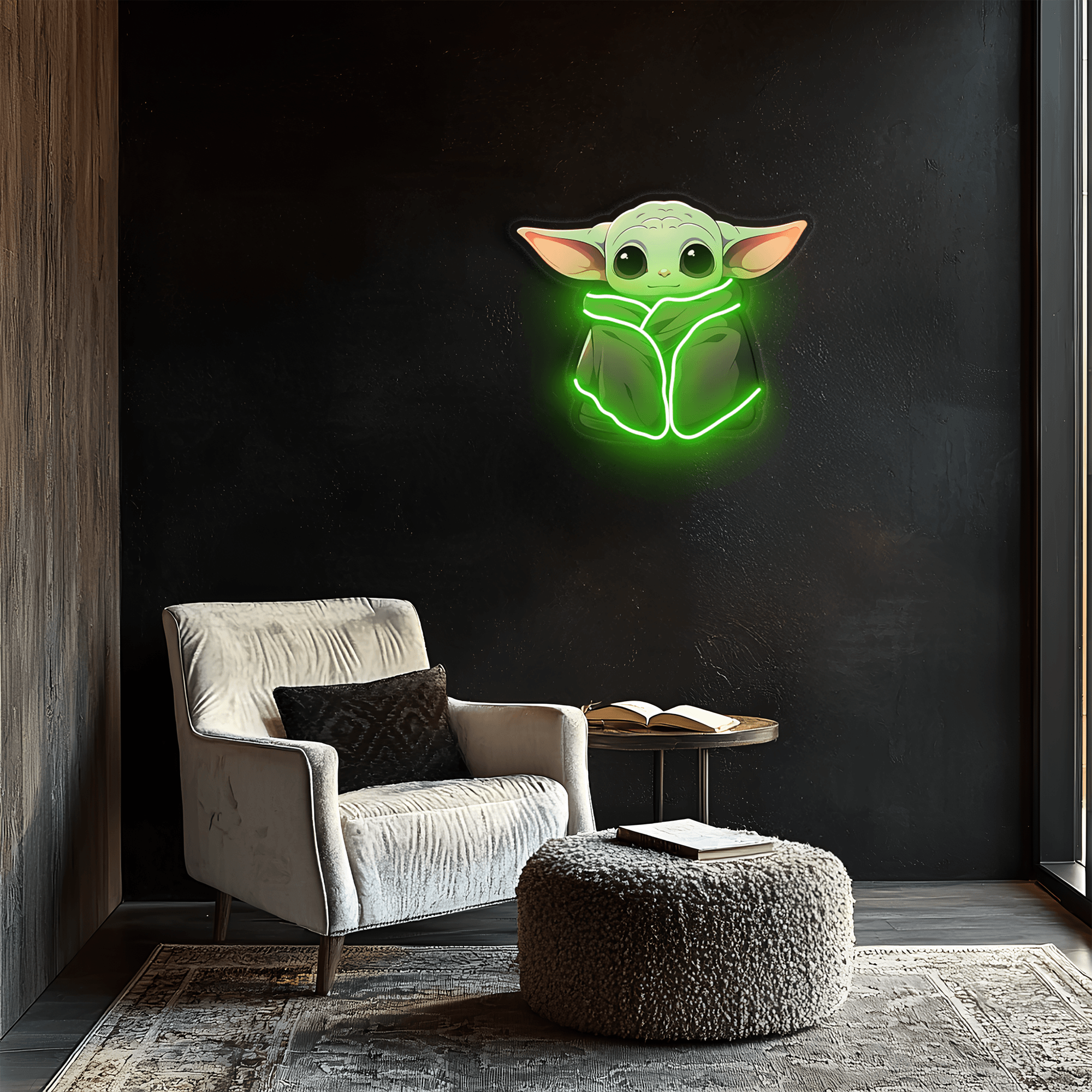 Yoda Neon Sign, Uv Print Neon, Start Wars Wall Decor, Yoda Uv Print Neon Sign,Neon Light,Neon Wall Art, Neon Sign,Neon Light Sign,Neon Gifts