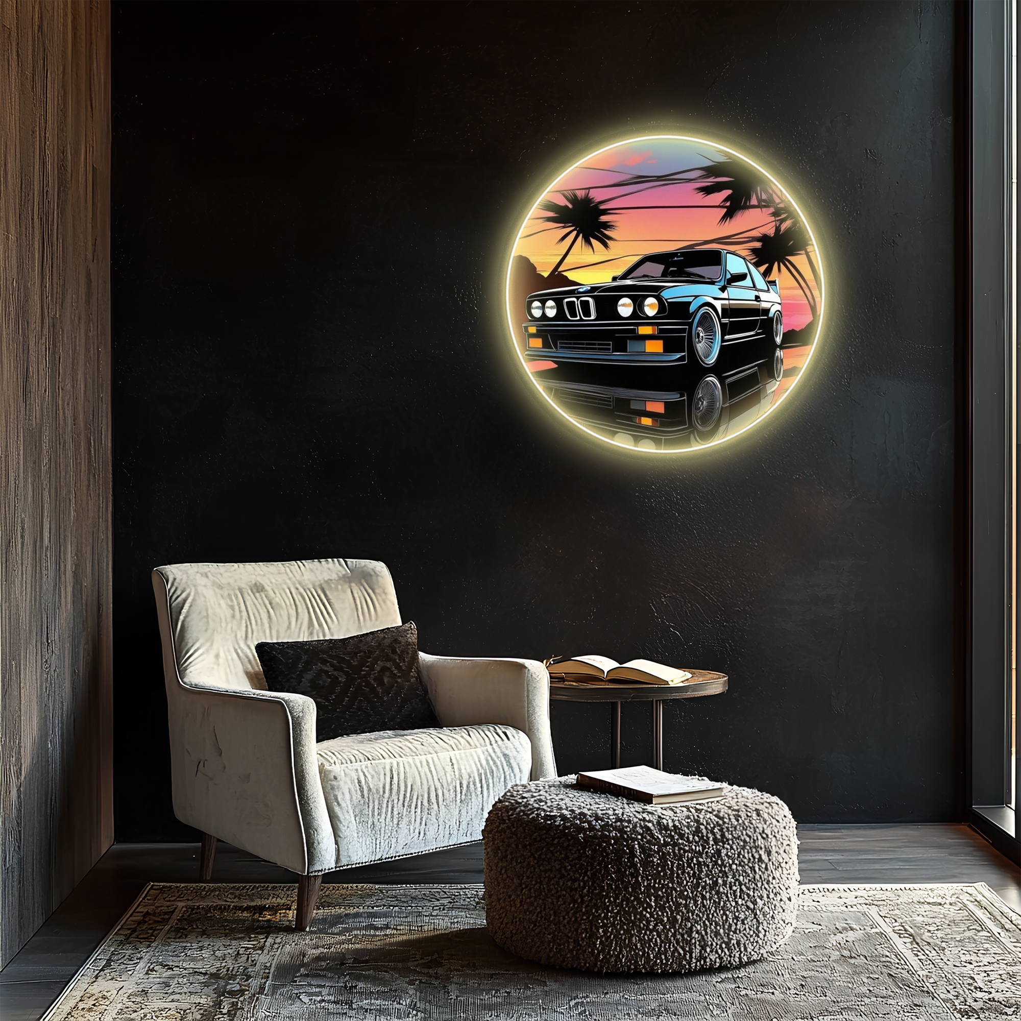 Car light up sign, Car neon light sign, Car wall art lighted, Car led wall decor, Car led sign, Garage neon sign, Neon painting art For Man - UvCar36
