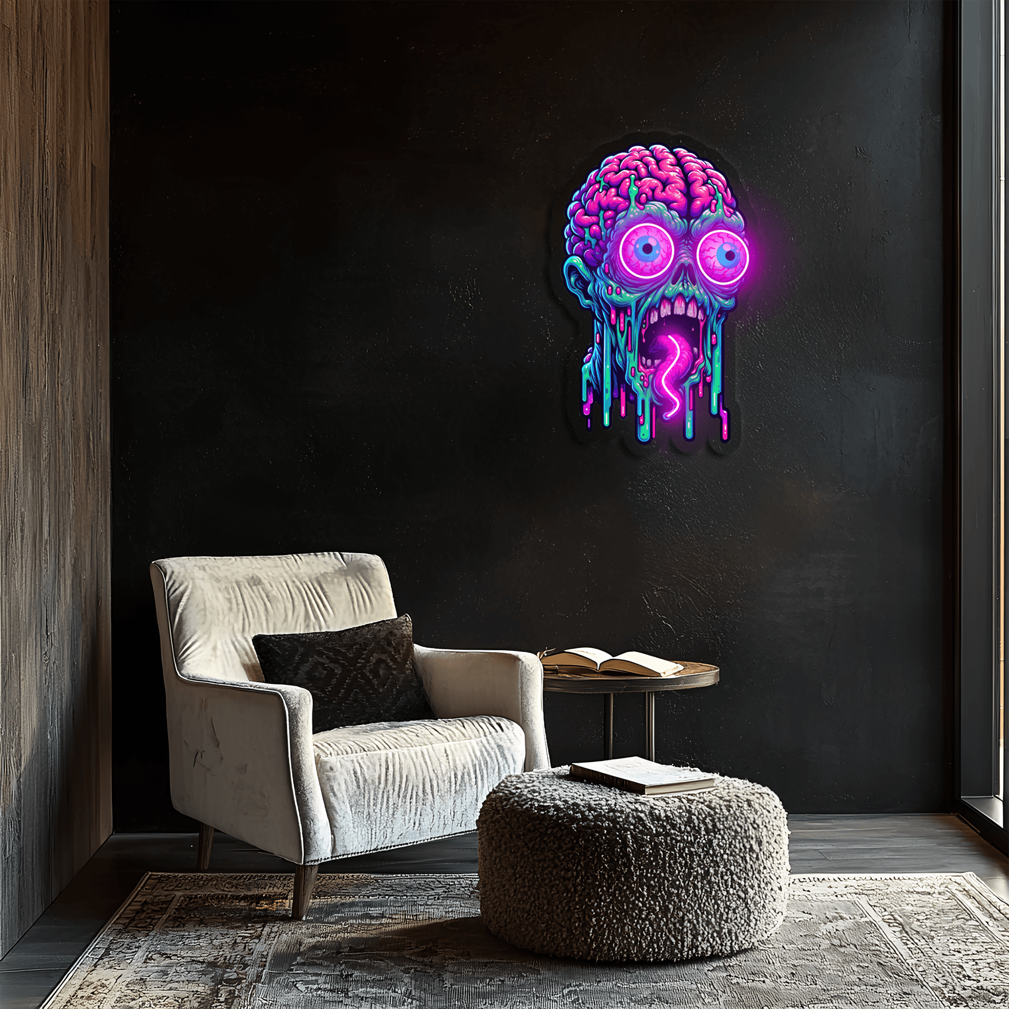 UV Printed Skull Neon Sign, Neon Wall Art, Neon Light Sign, Custom Neon Sign, UV Print Neon Sign, Acrylic Neon Sign, Housewarming Gifts