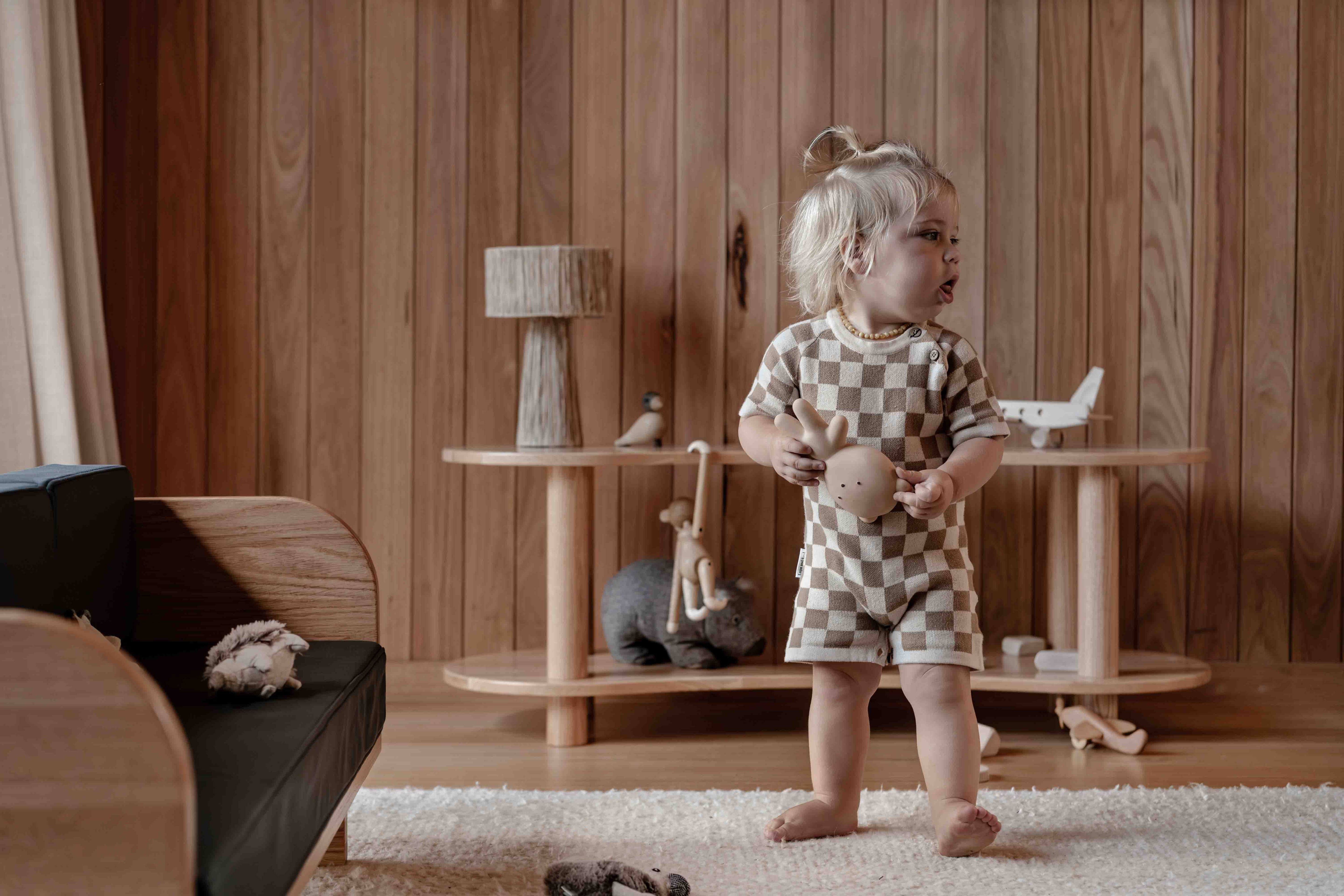 Leni Shelf Low – European Oak Two-Tier Storage for Early Childhood Spaces