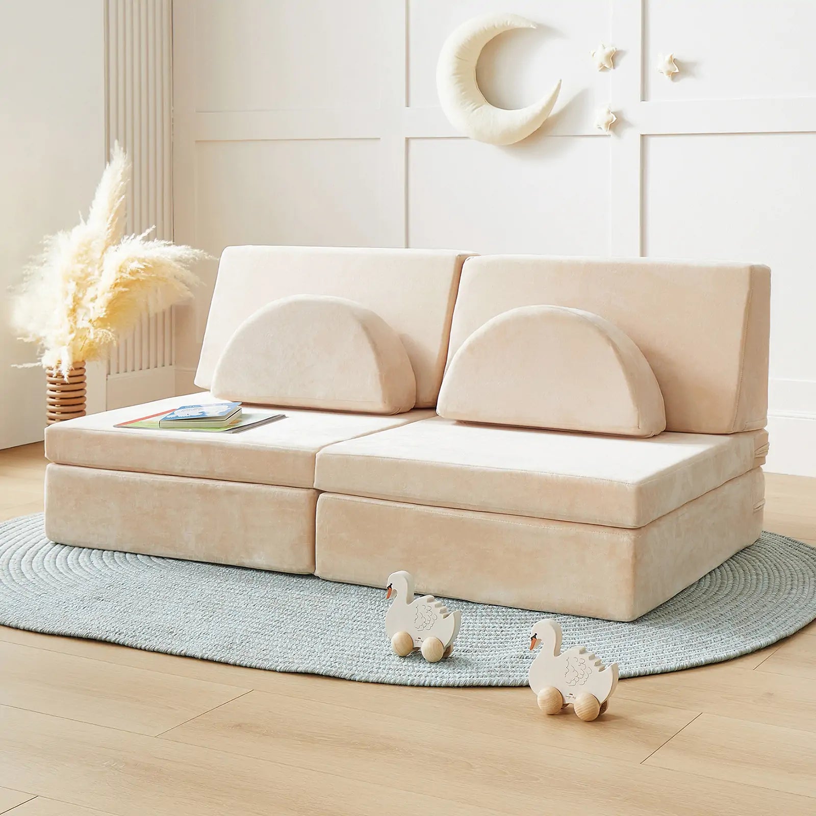 Cream colored kids play couch