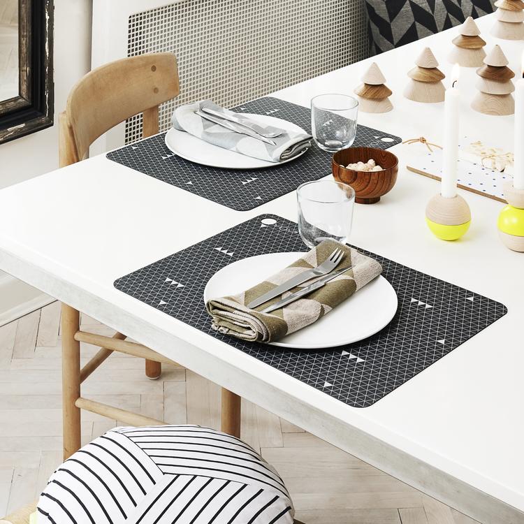 Placemat Grey Line - 2 Pcs/Pack - Dark Grey