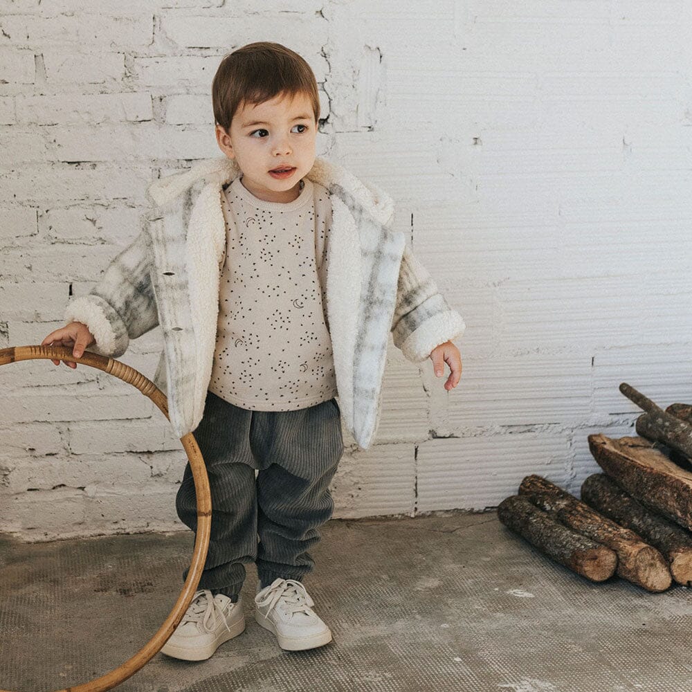 Baby Knit Velour Pants - Elephant