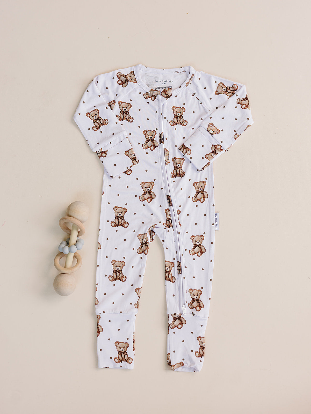 Bamboo Zip Romper | Cute Bear