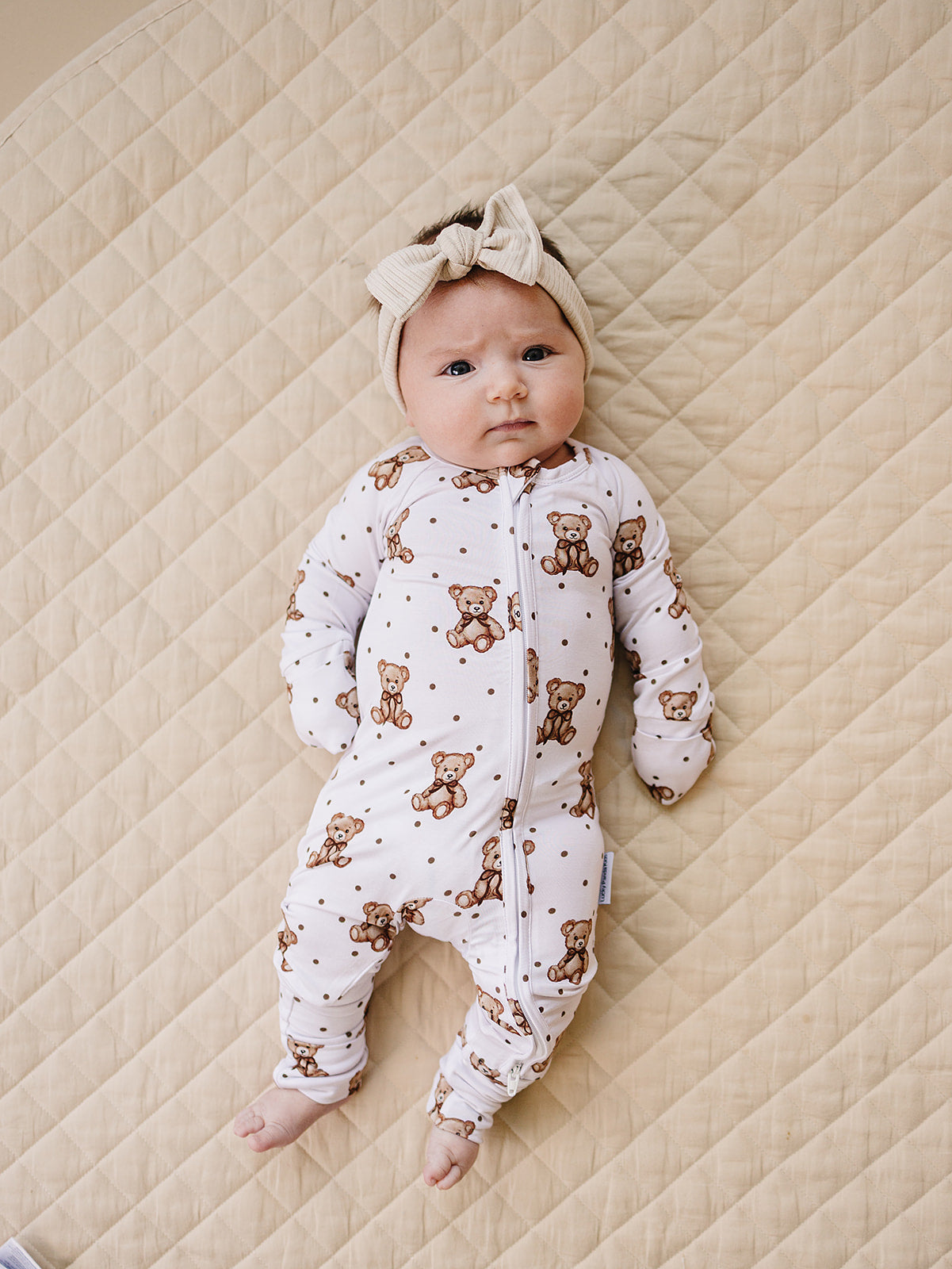 Bamboo Zip Romper | Cute Bear