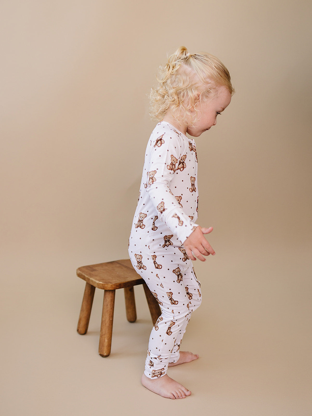 Bamboo Zip Romper | Cute Bear