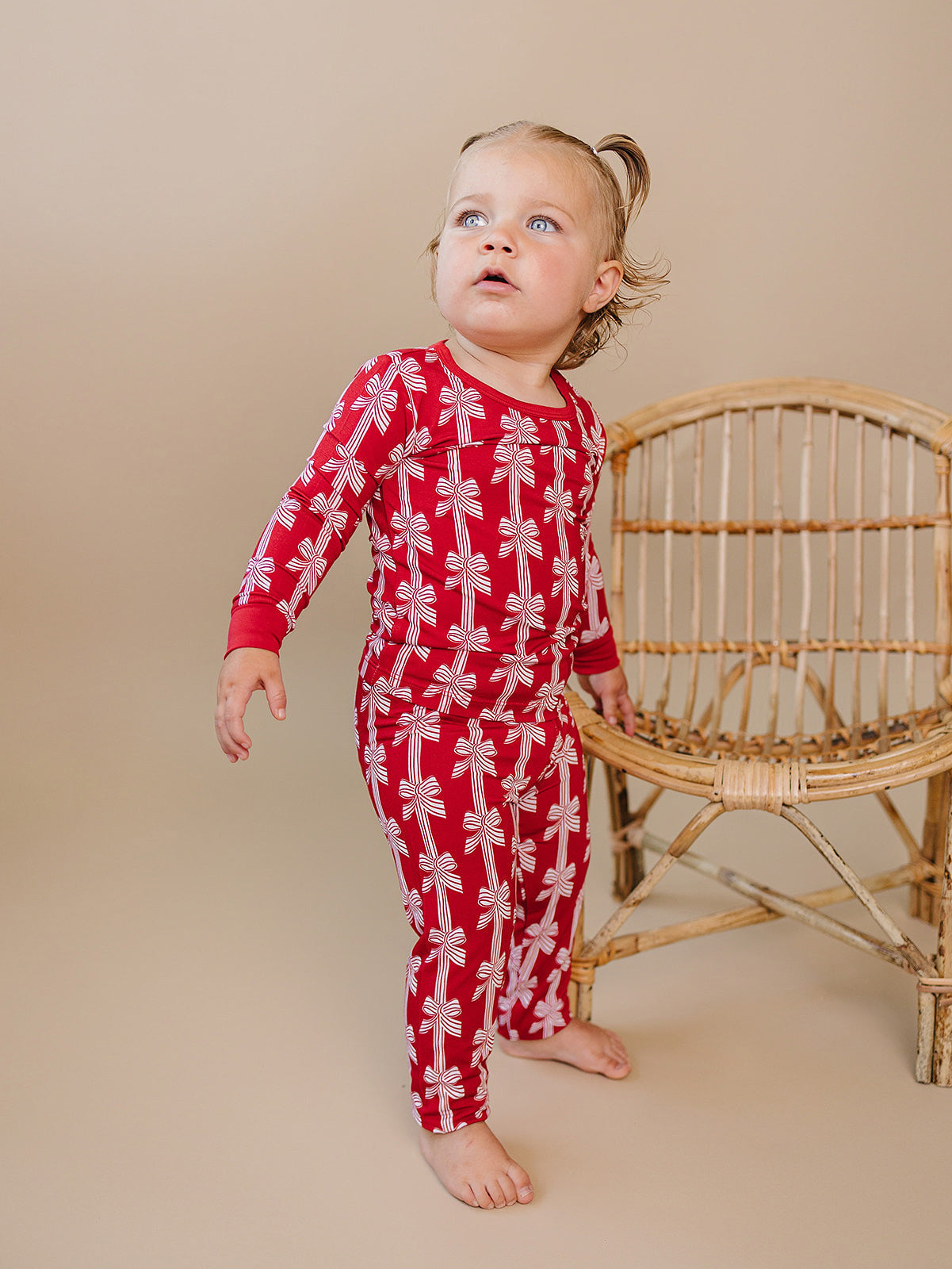 Bamboo Two Piece Set | Red Bows