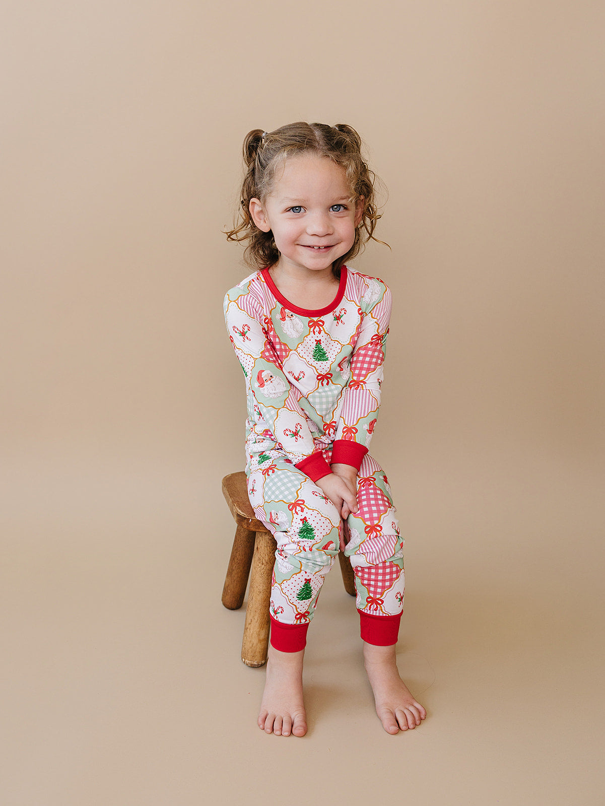 Bamboo Two Piece Set | Santa Patchwork