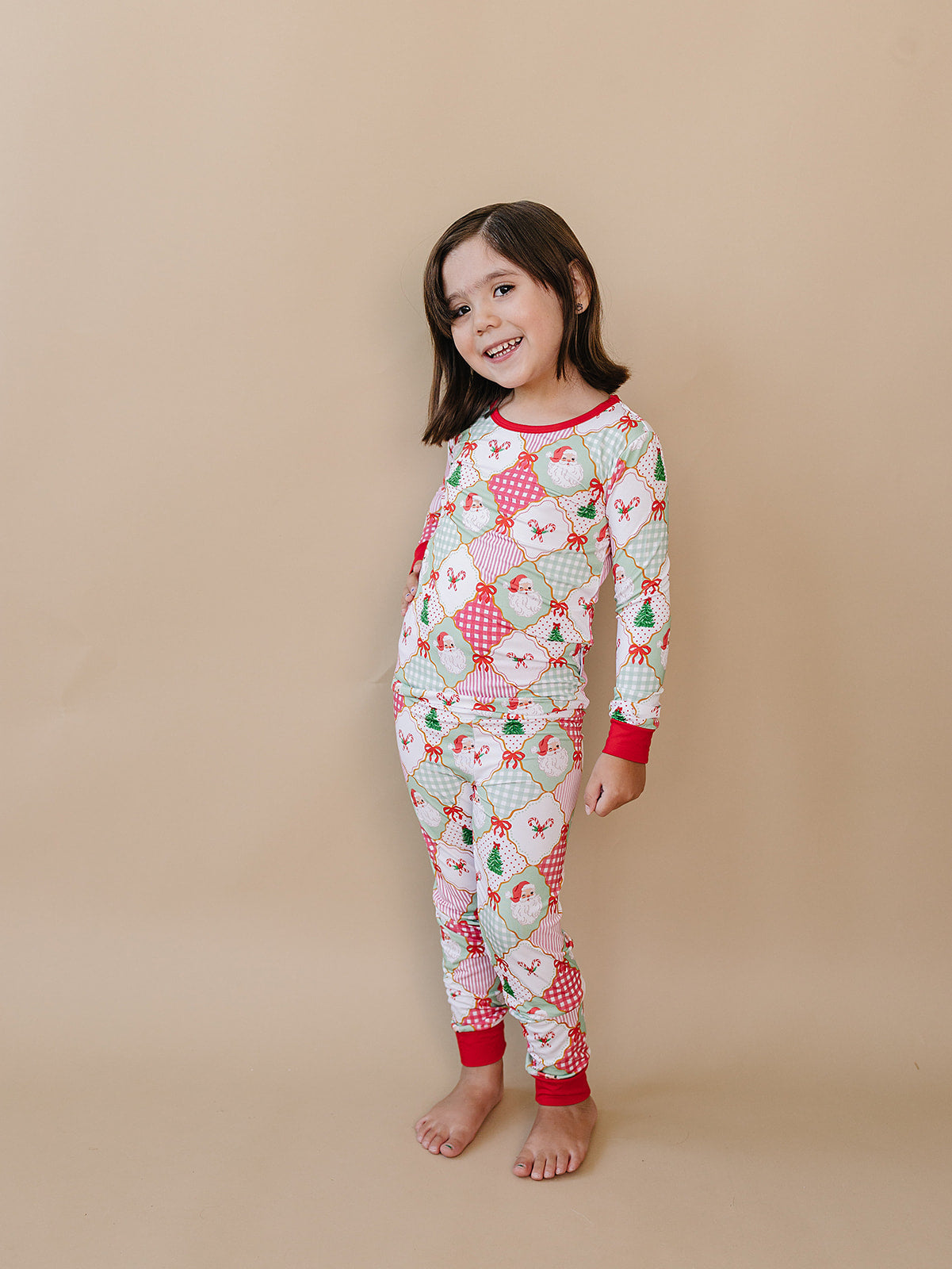 Bamboo Two Piece Set | Santa Patchwork