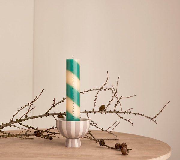 Christmas Calendar Candle in Clay/Pale Mint