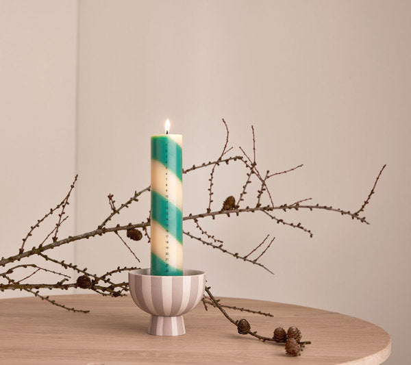 Christmas Calendar Candle in Clay/Pale Mint