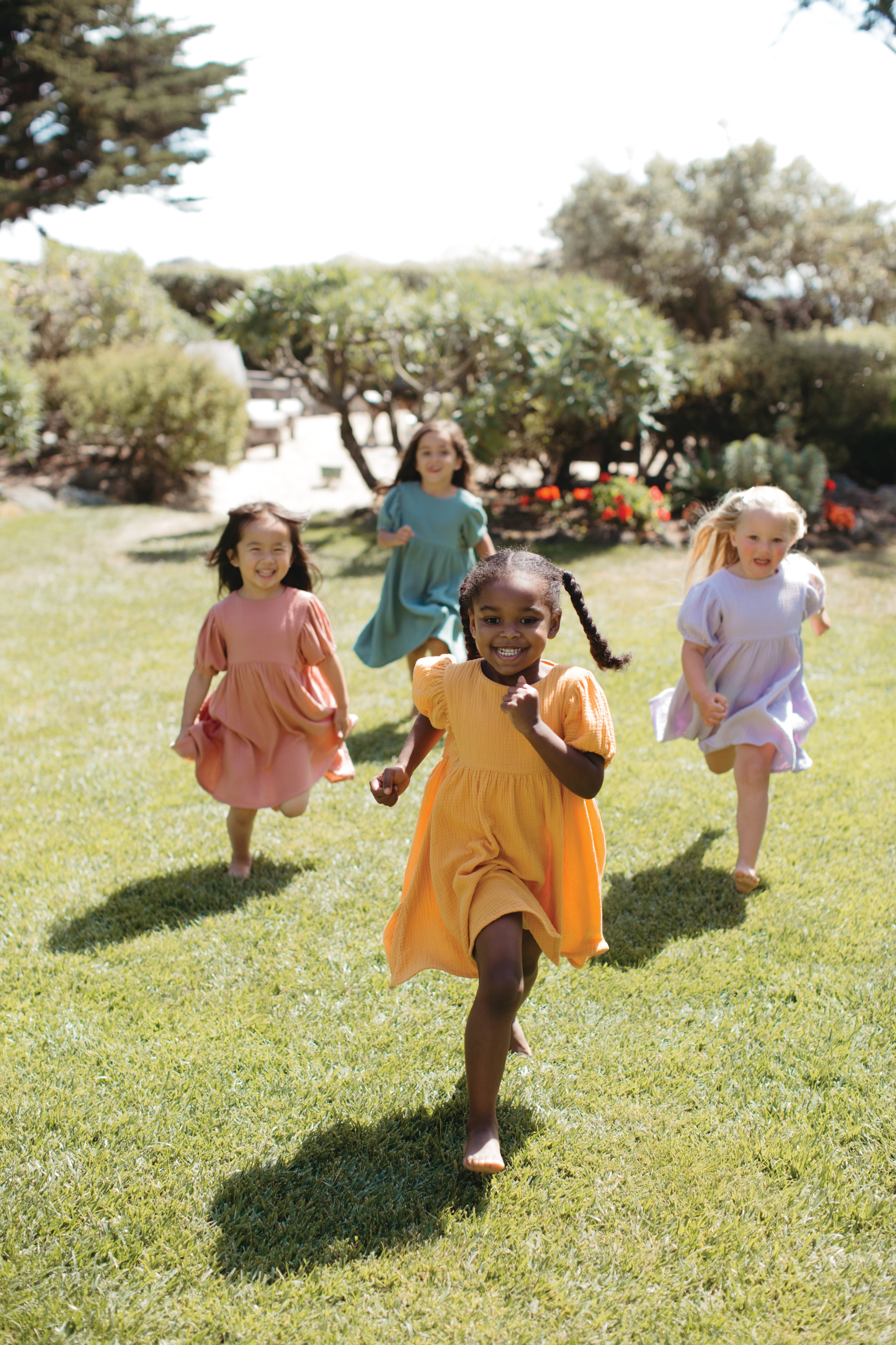 Dress with Puff Sleeves - Terra Cotta