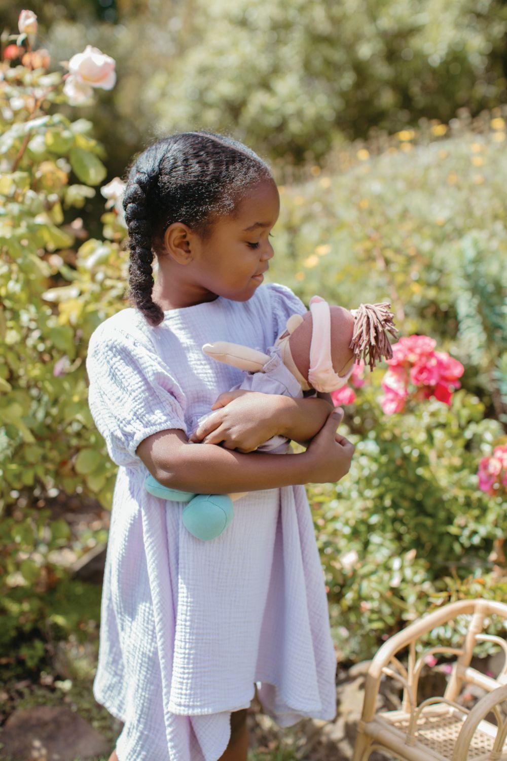 Dress with Puff Sleeves - Lavender