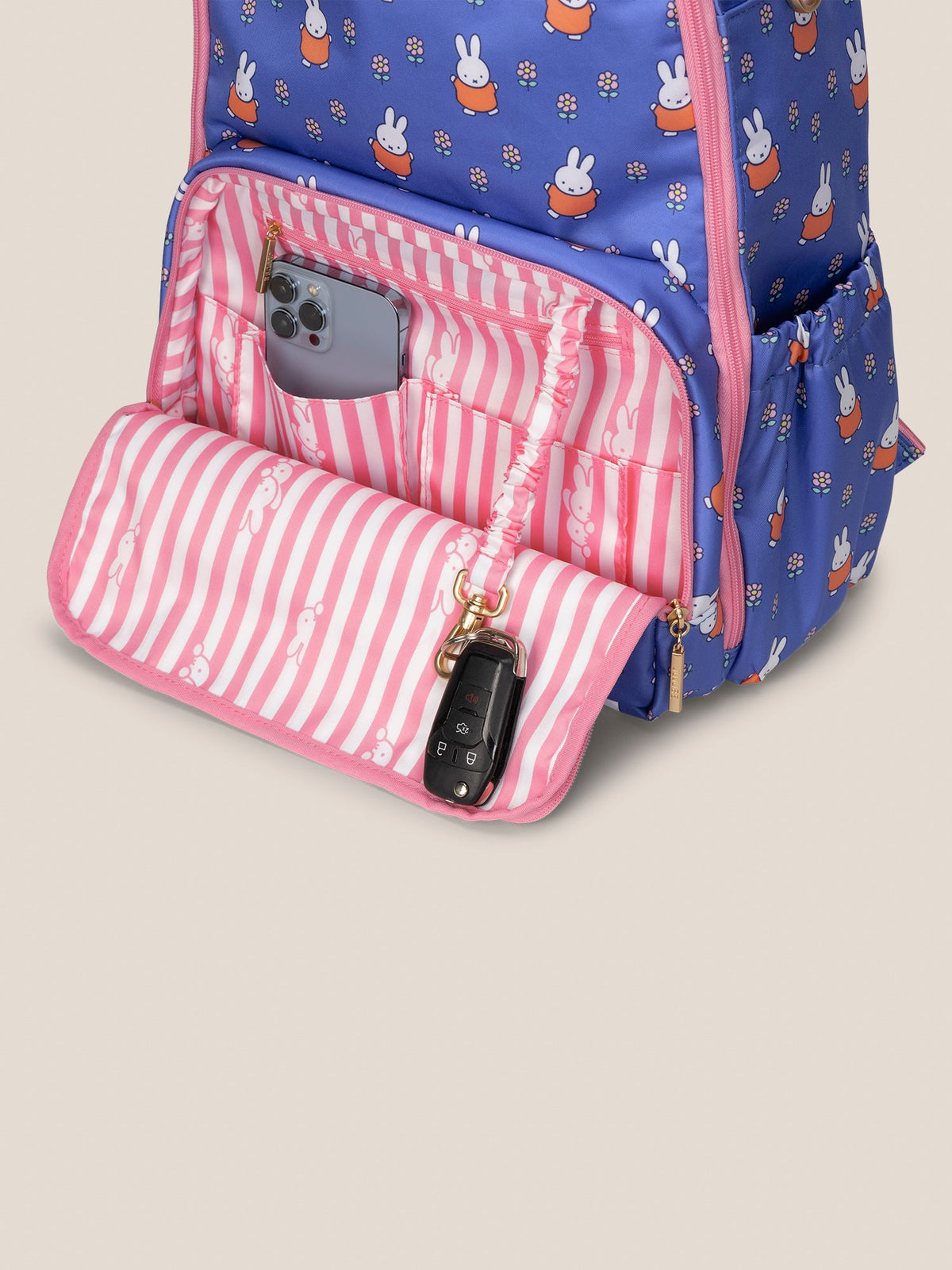 Miffy Flower Fields Zealous Diaper Bag Backpack - Blue & Orange