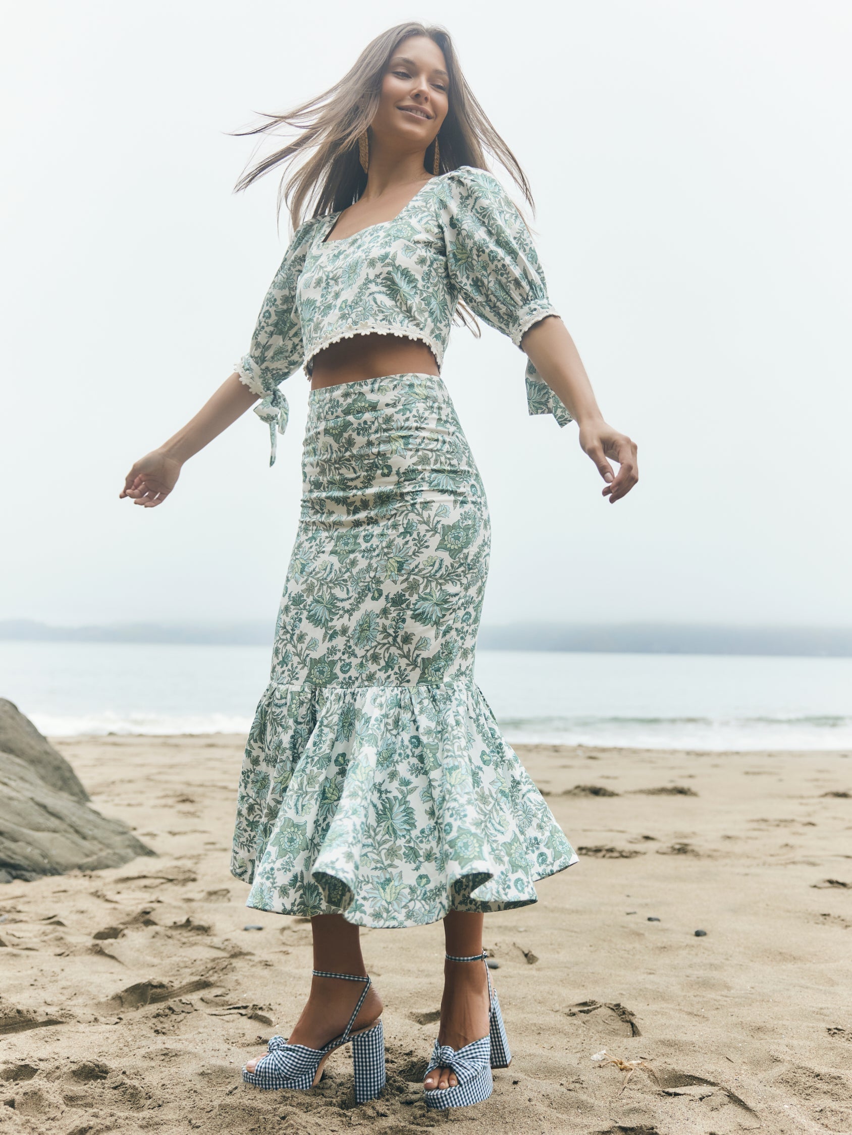 Patsy Pencil Skirt - Sweetgreen Floral