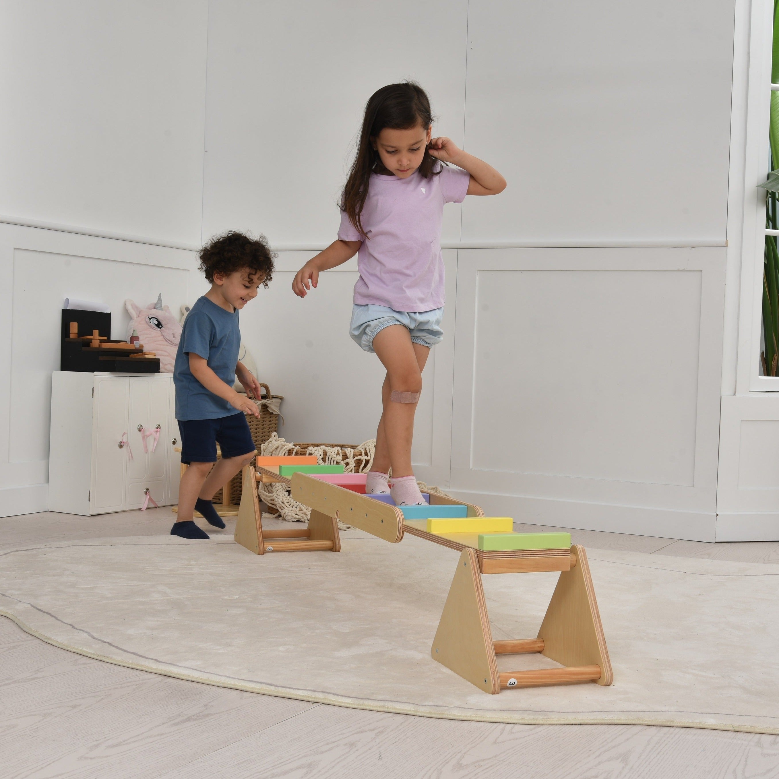 Willow- Rainbow Seesaw and Balance Beam Indoor Avenlur.com   