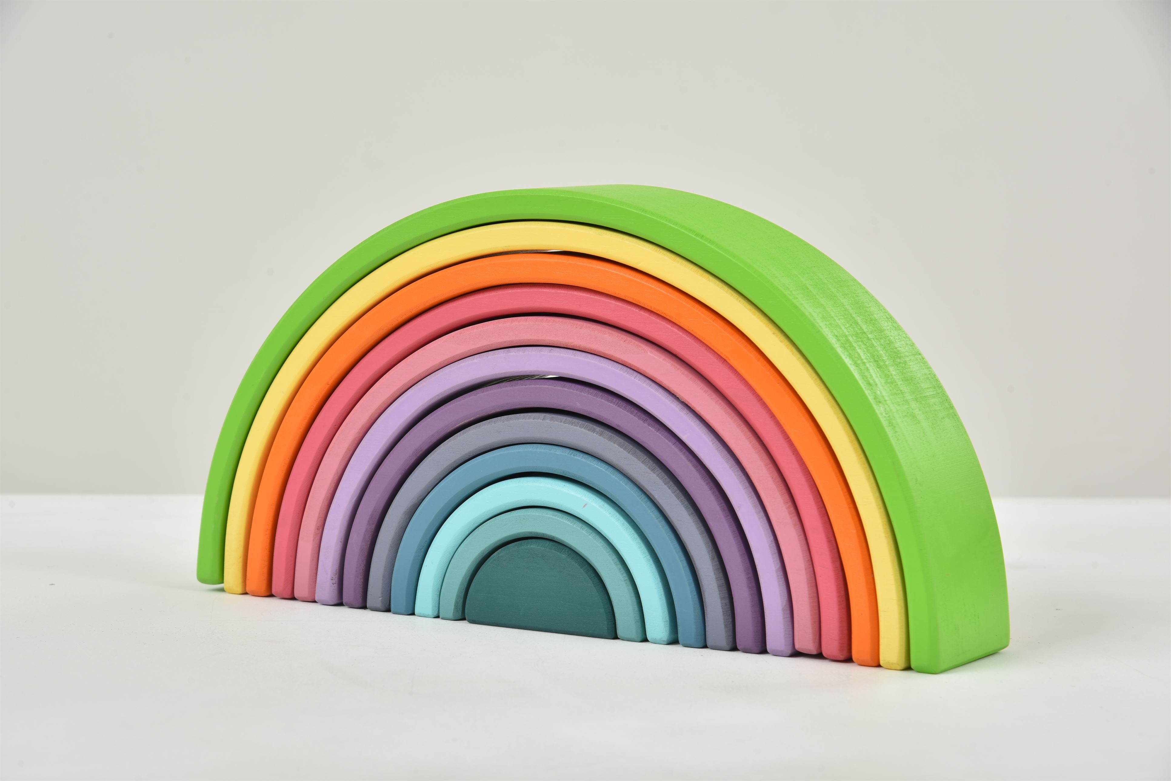 Wooden Rainbow Stacker Blocks Indoor Avenlur.com   