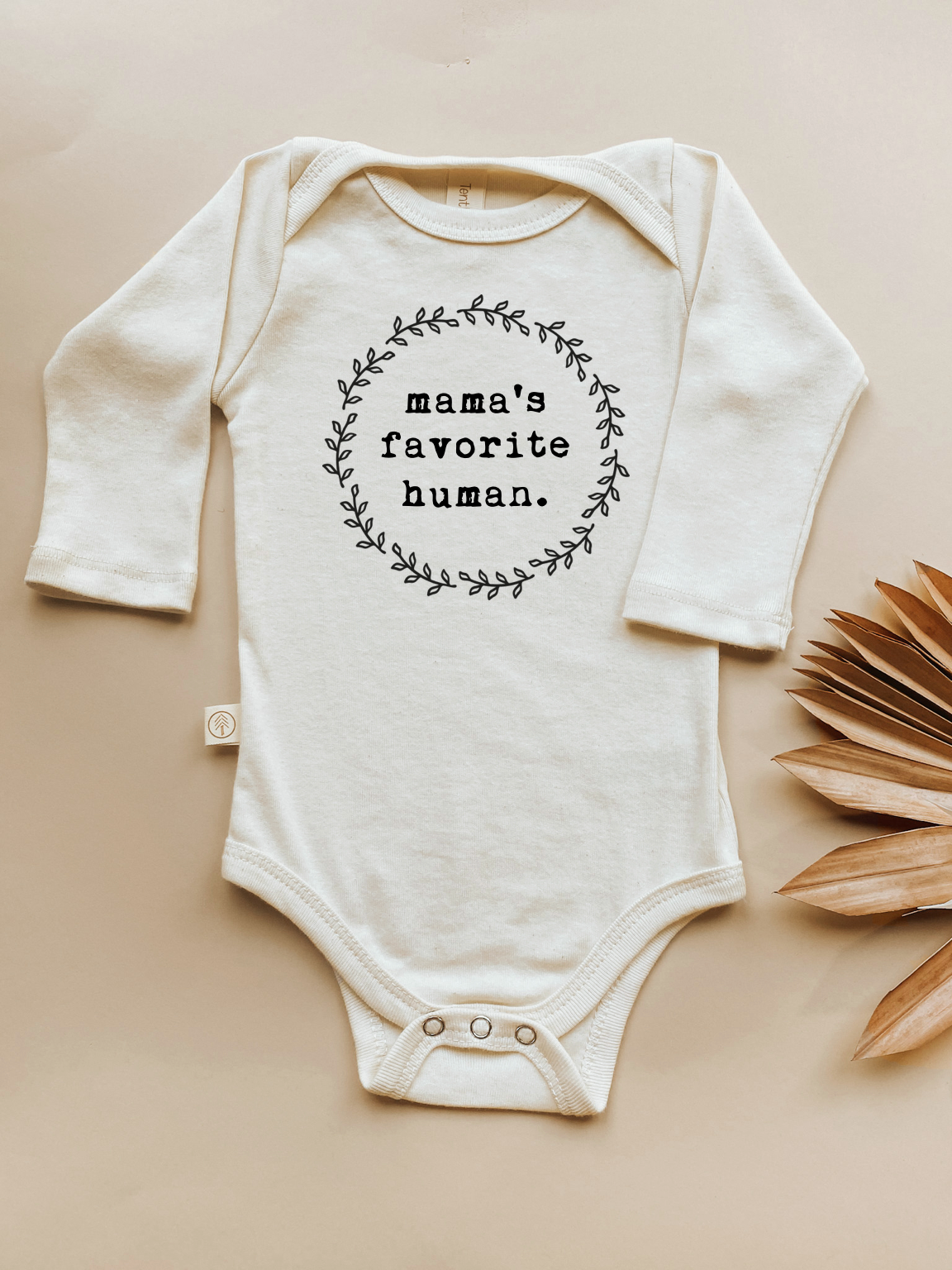 Mama's Favorite Human - Long Sleeve Organic Baby Bodysuit