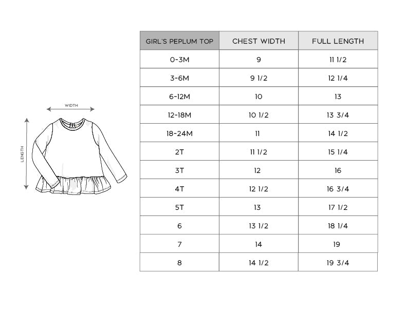 Girl's Long Sleeve Peplum Set