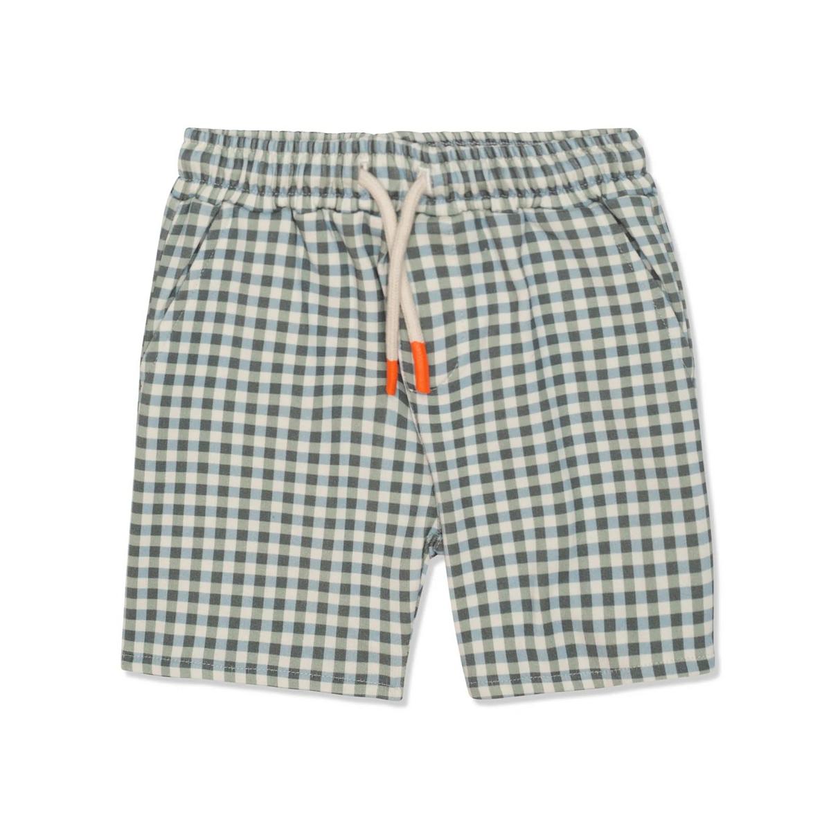 Gingham Kid Shorts - Natural/Faded Denim