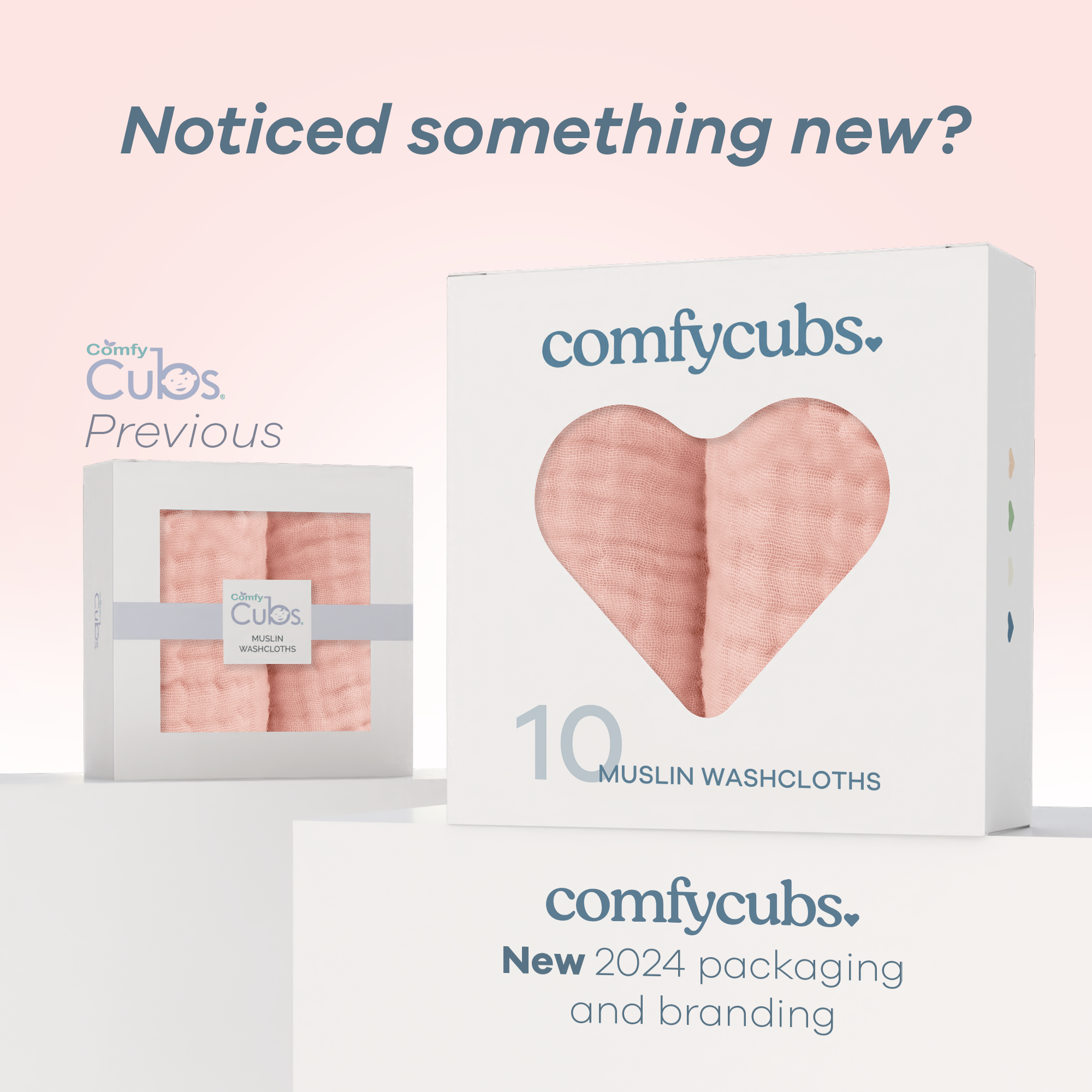 Muslin Washcloths by Comfy Cubs - Lace Pink
