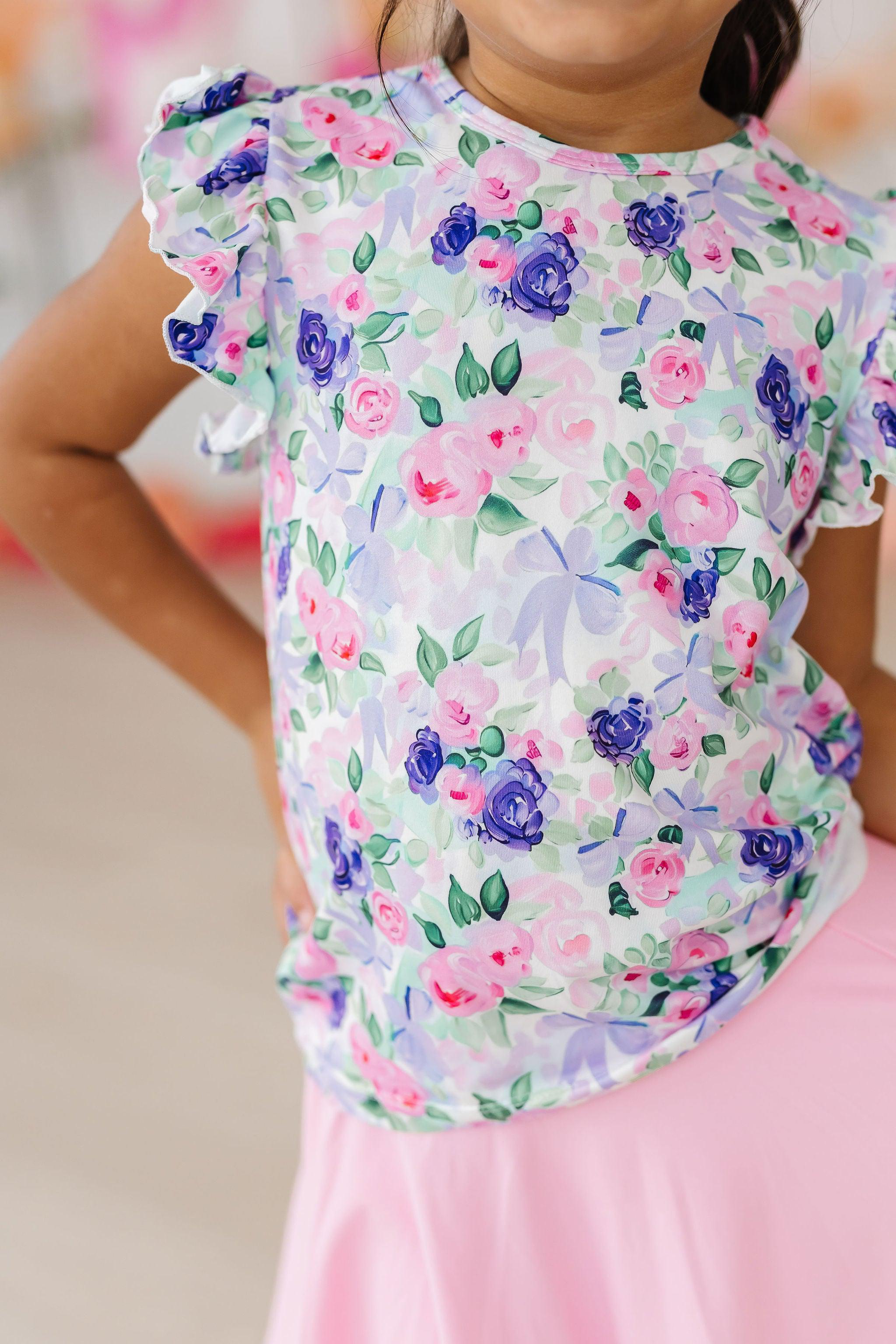 Lavender Love S/S Ruffle Tee