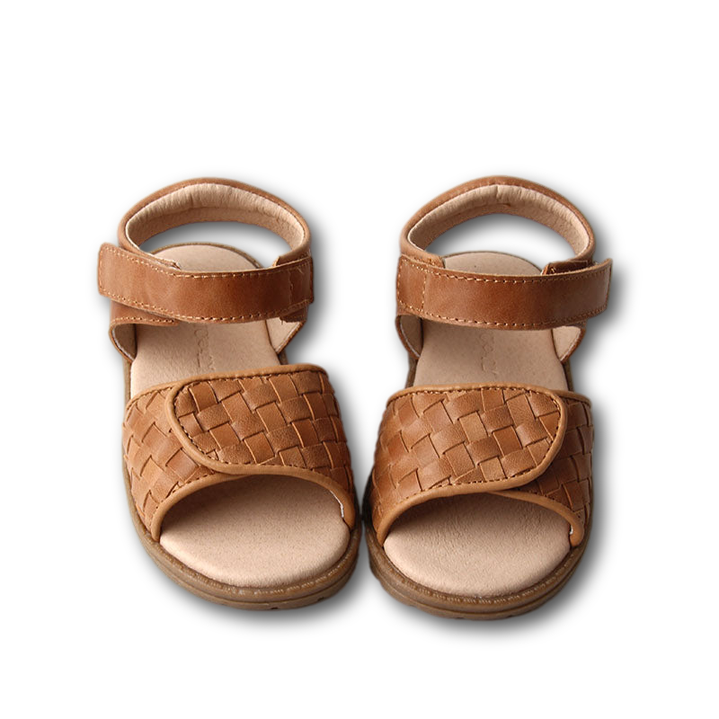 Leather Woven Sandal | Color 'Walnut' | Hard Sole  Consciously Baby   