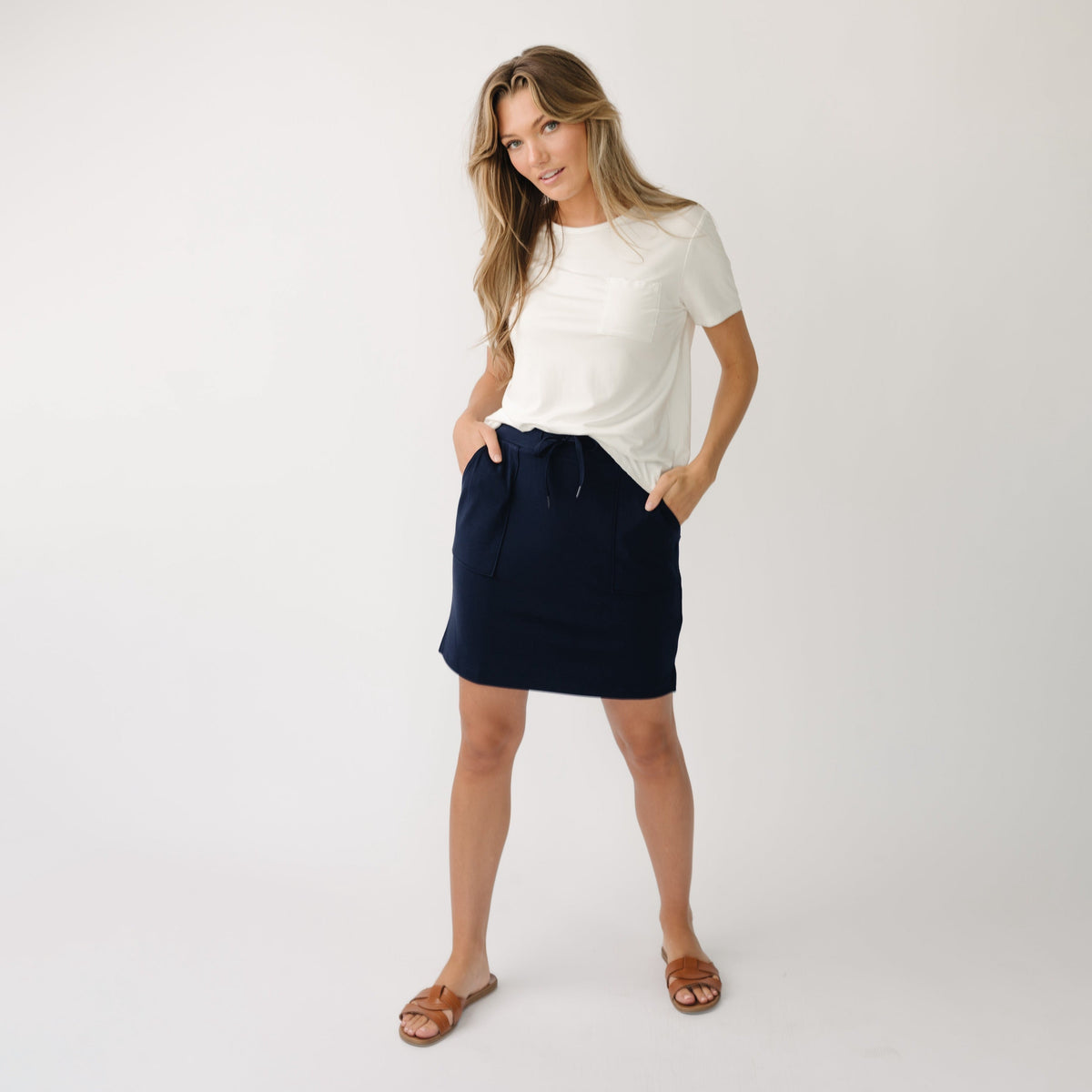 Women's Brushed Bamboo Patch Pocket Skirt