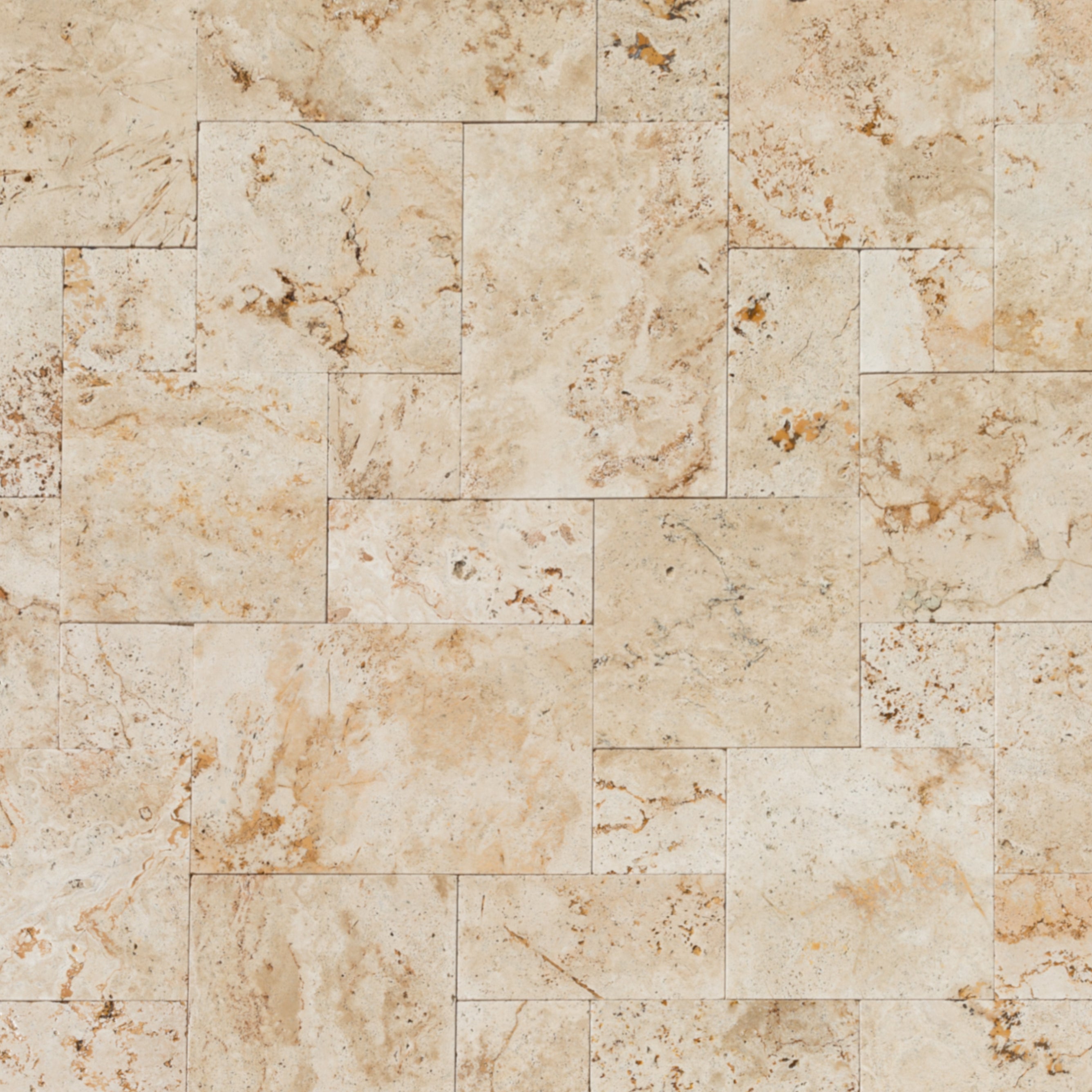 Travertine Light Antique Pattern Tumbled Pavers - Belair Collection